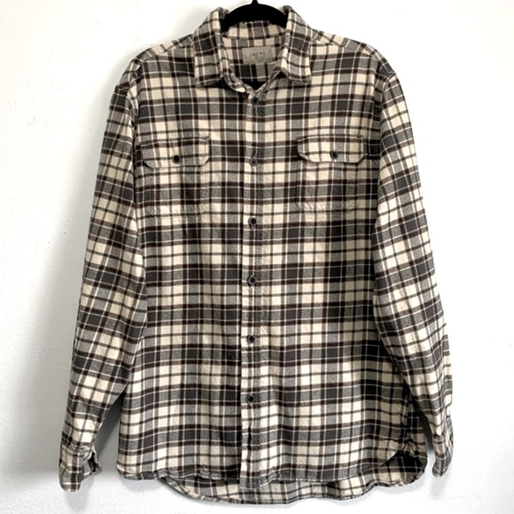Jachs 100% Cotton Plaid Flannel Long Sleeves Buttoned Shirt